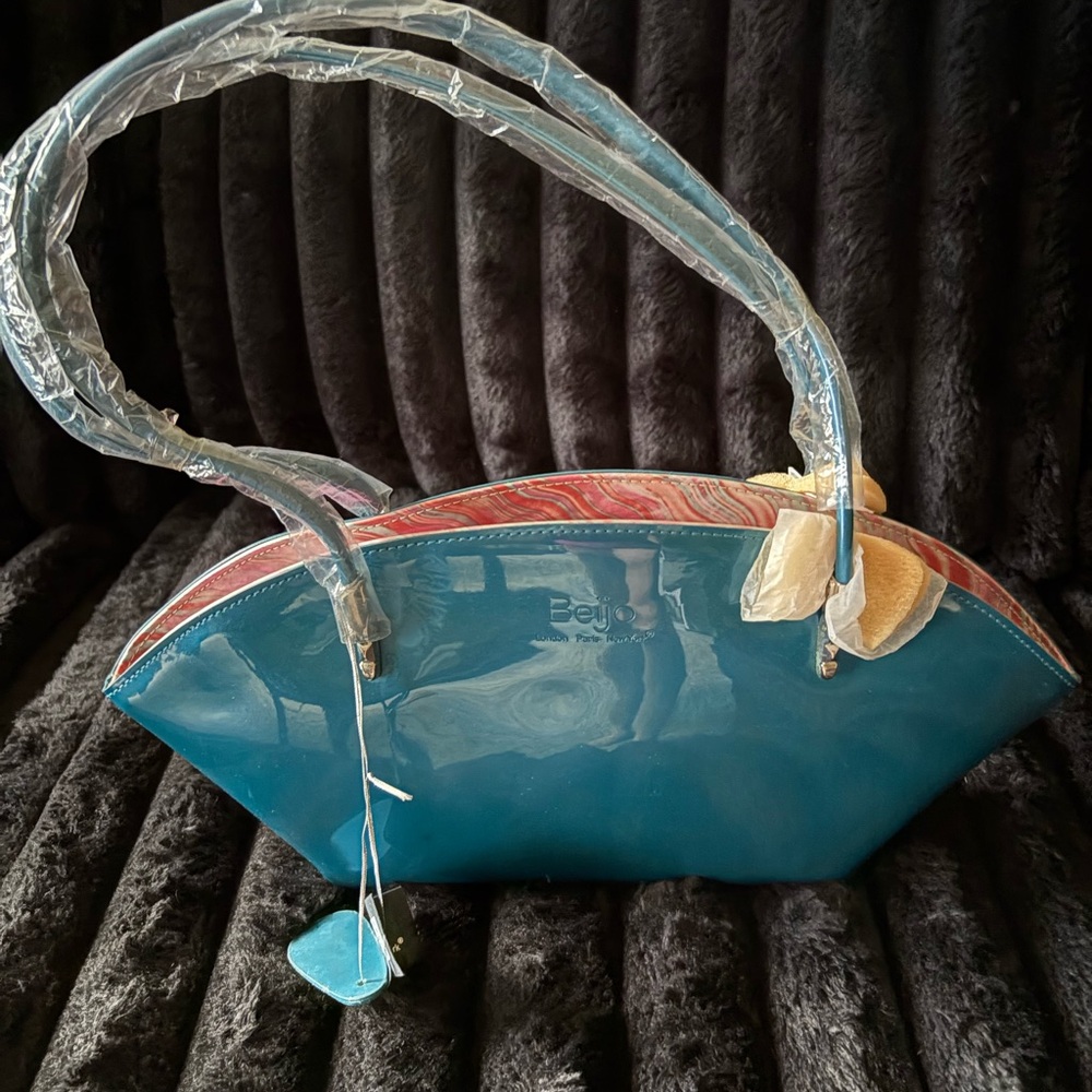 Beijo Teal and Coral Shoulder Bag